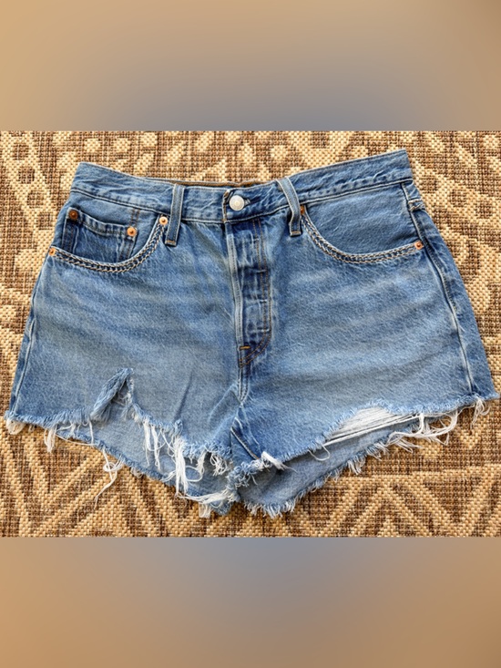 Levi's Pants - Levi's 501 Womens Cut Off Denim Shorts Sz 29 (30.5) Distressed Button Fly EC